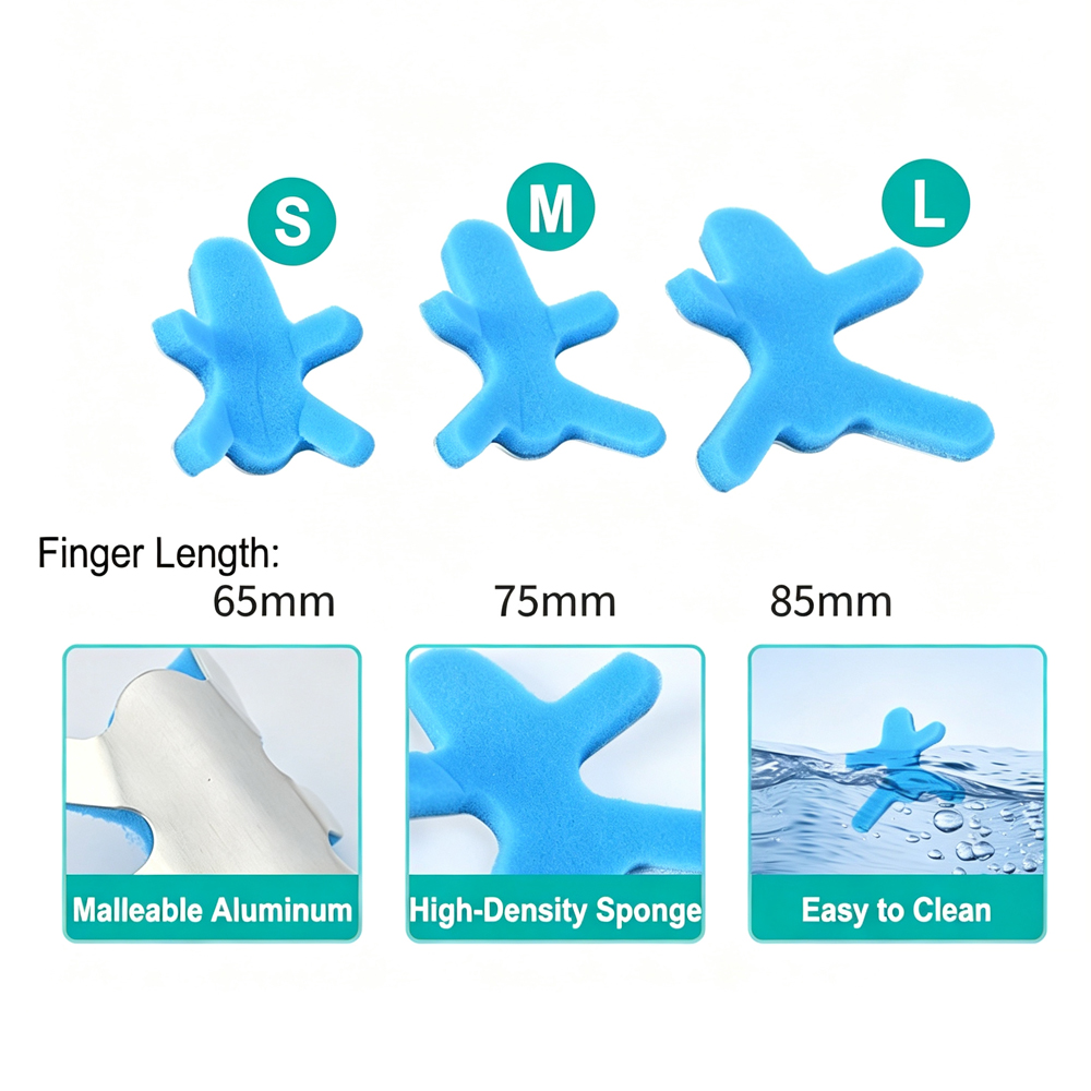 Finger Splint Immobilizer, Grodform, böjbar aluminiumfingerstabilisator med Comfort Sponge Liner, Smärtlindring för Mallet Finger, Artrit, stukade och brutna fingrar, 3 längdstorlekar