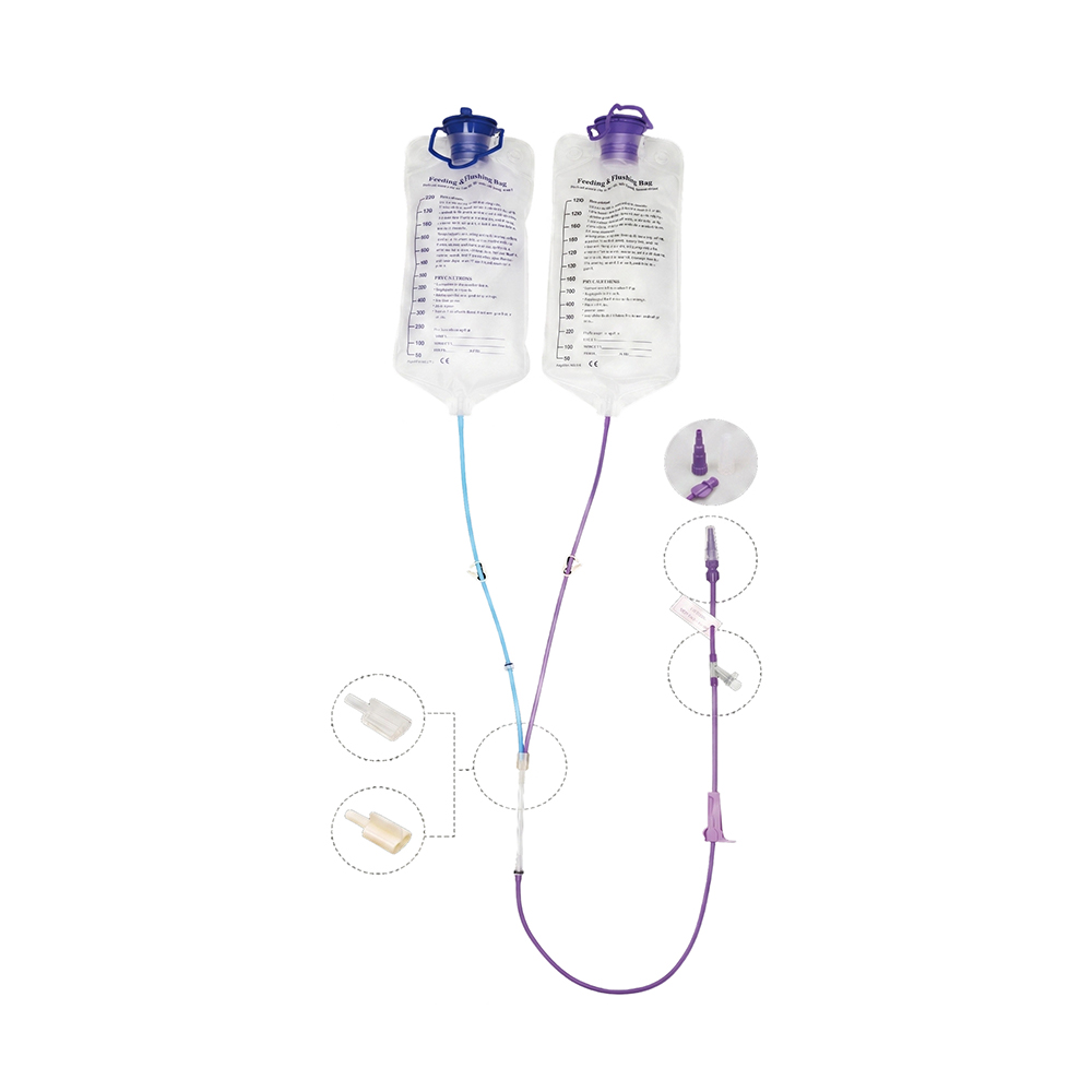 Pumpmatning med dubbelpåse slangmatningssystem 1000ml/1200ml med spik- och skruvspetsalternativ