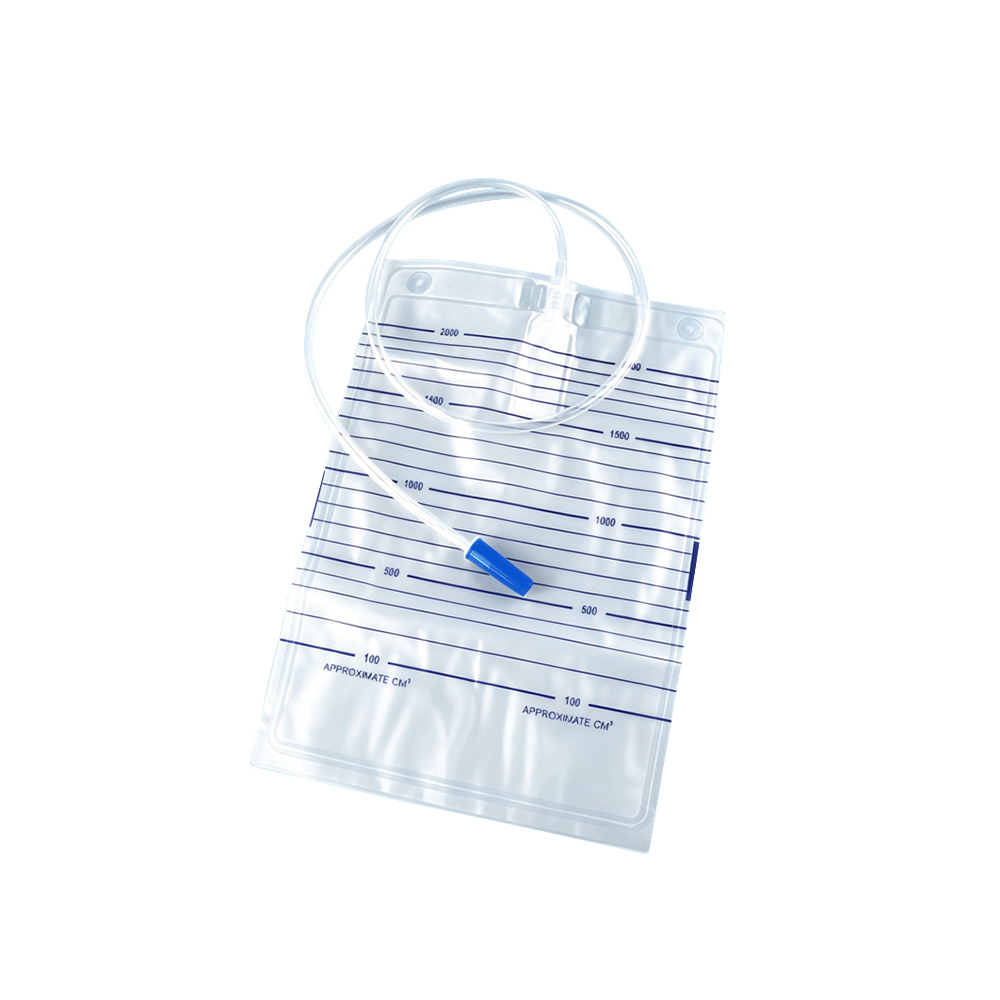 1000ml/1500ml/2000ml Sterila tillval Medicinsk kvalitet, giftfri PVC-urinpåse utan ventil
